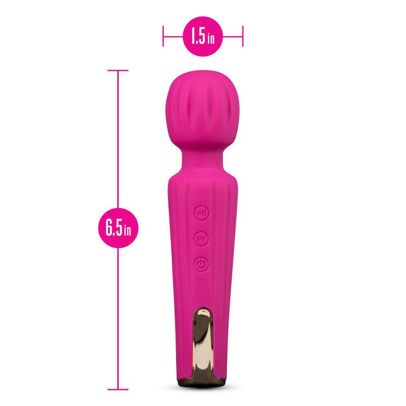 Lush allana - velvet - vibrating wand - Product front view, with sizes  | Flirtybay.com.au